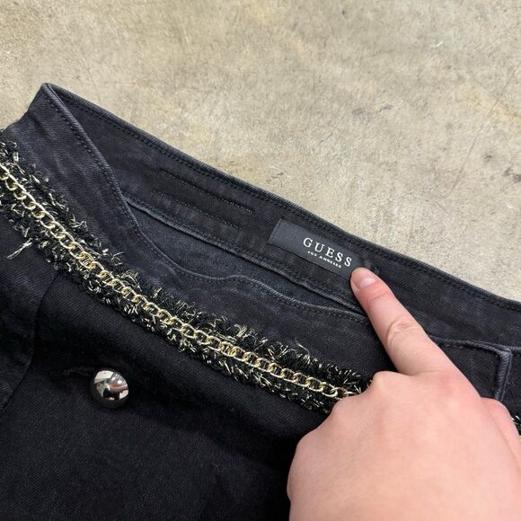 Vintage Guess Wilma denim tweed embellished mini skirt - Picture 3 of 7